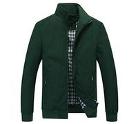 YOUTHUP Men's Lightweight Summer Bomber Jacket Casual Windbreaker Cargo Jackets Thin Sportswear Coat, Green, 5XL