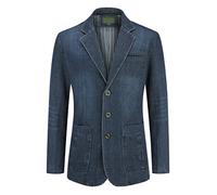 YOUTHUP Mens Regular Fit Denim Blazer Casual Business 3 Buttons Suit Jacket Multi-Pocket Blazers
