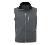 YOUTHUP Men's Softshell Waterproof Gilets Lightweight Breathable Micro Fleece Windproof Vest Outerwear Hiking Biking Cycling Jacket, Grey, M