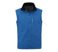 YOUTHUP Men's Softshell Waterproof Gilets Lightweight Breathable Micro Fleece Windproof Vest Outerwear Hiking Biking Cycling Jacket, Blue, M