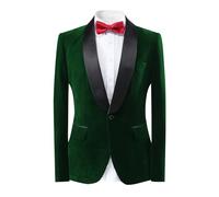 YOUTHUP Mens Velvet Blazer 1 Button Slim Fit Formal dinner Tuxedo Jacket | Premium velvet material, Shawl Collar, Great for wedding, prom, dinner, business events and stage shows