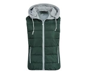 YOUTHUP Women's Quilted Gilet with Hood Thick Full Zip Padded Body Warmer | Detachable drawstring hood sleeveless coat,Regular fit,Dual zipper pockets,Suitable for daily, hiking, outdoor sports