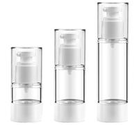 YOUTHWIE 3 Pcs Airless Pump Bottle Refillable Empty Clear Travel Lotion Pump Containers/Vacuum Press Pump Bottles for Traveling Cosmetic Perfume Foundation, Essence, Lotion