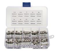 YOUTTOO 100Pcs 5x20mm 0.2A-20A Quick Blow Glass Tube Fuse Assorted Kit Fast-blow Glass Fuses