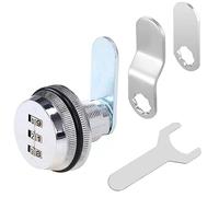 youtu 3 Digit Code Combination Cam Lock, Cylinder Lock Security Drawer Door Mailbox Cabinet Tool Box Lock, Silver Zinc Alloy Cabinet Security Password Coded Lock (0.5-10mm)