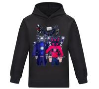 Youtuber Anime Print Television Audio Skibidi Toilet Man Boys Jumper Cartoon Hoodie Kids Cotton Pullover Sweatshirts for Girls 3-13 Years (UK, Age, 11 Years, 12 Years, Regular, black)