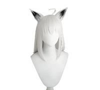 Youtuber Hololive Shirakami Fubuki White Straight Cos Wig Heat Resistant Synthetic Cosplay Hair Vtuber Fox Cosplay Wig