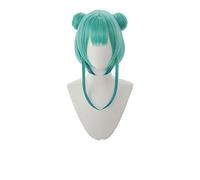 Youtuber Hololive Uruha Rushia VTuber Green Cosplay Wig with buns Heat Resistant Synthetic Necromancer Cosplay Hair