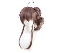 YouTuber Natsuiro Matsuri Cosplay Wig Hoive Brown Curly Synthetic Hair Chip Ponytail + Wig Cap