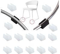YouU 10mm Plastic Chair Foot Floor Glides Tubing Caps Cover Protector Furniture Foot Rectangle Shaped Non-Slip Chair Leg Tip Protectors White(Suitable for diameter 9-11mm)15 pcs