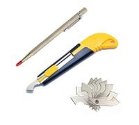 YouU 1pcs Acrylic Cutter and 10 Pcs Blade Set with Mini Box,Multi-Use Cutter with Cutting Blade Tungsten Carbide Scribe and Etching Pen(Golden)