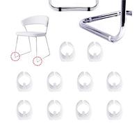 YouU 25 mm U Shaped Furniture Feet Pads Tube Clamps Protector Furniture Foot Rectangle Shaped Non-Slip Chair Leg Tip Protectors white(Suitable for diameter 23-26mm)10 pcs
