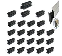 YouU 40x15mm Rectangle Black Plastic Plug End Cap Furniture Chair Leg Foot Cover Cap Tubing Inserts End Cap 24 Pcs