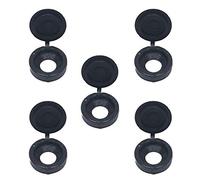 YouU 50 Pcs Plastic Hinged Screw Cover Caps Washer Flip Tops - 2 Colors Choose - White, Black (Black)