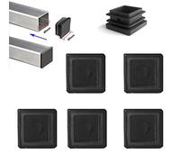 YouU 6 Pcs Black Square Plastic Plug 60x60mm 2.4 Inch End Cap Fence Post Pipe Cover Tube Chair Glide Insert Finishing Plug Heavy Duty Tubing Post End Cap