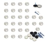 YouU Mirror Screws 12mm/14mm/16mm/18mm Stainless Steel Screw Cover/Cap Fasteners Decorative Mirror Sign/Advertising Hardware Nails Construction Silver 28 Pcs (18mm)
