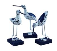 YOUUGIOR 3PCS Coastal Ocean Seagull Wooden Figurine Nautical Decorations Ornaments