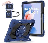 YOUULAR Shoulder Strap Tablet Case for Huawei MatePad 11.5 S/11.5 inch TGR-W09, Heavy Duty Shockproof Protective Cover with Kickstand, Handle, Shoulder Strap for Kids Women Man Navy Blue Black
