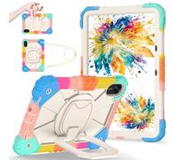 YOUULAR Shoulder Strap Tablet Case for Xiaomi Pad 7 Pro/Xiaomi Pad 7, Heavy Duty Shockproof Protective Cover with Kickstand, Handle, Shoulder Strap for Kids Women Man Colorful Blue