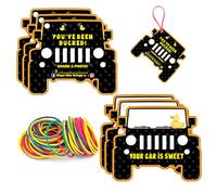 You've Been Ducked, Duck Duck Tags, Duck Ducking Game Card, 35 Black Duck Tags, 35 Rubber Bands(3DJ52)