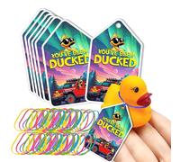 You've Been Ducked Duck Tags, Duck Ducking Game Card, SUV Car Design Cards,50pack with Round Hole and Rubber Bands