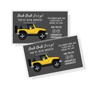 You've Been Ducked Tag | 50 Pack | Duck Duck Ducking Tag | Size 2 x 3.5 Business Card Size | Attach to Rubber Ducks | Gray & Yellow Design