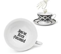 You've Been Poisoned Tea Cup and Saucer Set - Witchy, Goth Gift for Women, Spooky - Funny Mug, Female Friend Gift Ideas