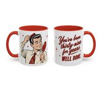 You've been thirty-nine for years. Well done Mug - Retro 50s Illustration | Dishwasher and microwave safe, 11oz ceramic, printed both sides, Birthday