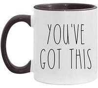 You've Got This Accent Mug Novelty Ceramic Coffee Mug Text Birthday Gifts - Gifts for Christmas - Birthday - Family - Merry Christmas - Mother's Day - Father's Day (Black) (11Oz)