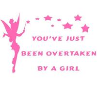 You've Just Been Overtaken By A Girl Funny Car Van Bike Sticker Decal Pink