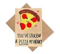 You've Stolen a Pizza My Heart Birhday Card,Crochet Pizza Birthday Greeting Card Anniversary Card with Matching Envelope for Husband Wife Boyfriend Girlfriend Fiancee Fiance Lover (pizza)