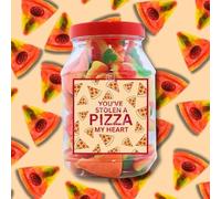 " YOU'VE STOLEN A PIZZA MY HEART" - Pizza Gummy Jelly Candy Sweet Gift in a Jar 400g