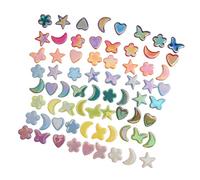 Youway Style Iridescent Glass Mosaic Tiles for Crafts,200g Mosaic Glass Pieses, Butterfly Star Moon Heart Flower Shape Glass Charms for Mosaic Christmas Decor, Christmas Gift Embellishment(7.05 Ounce)