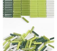 Youway Style Mosaic Tiles for Crafts Bulk,200g Mixed Colors Mosaic Glass Pieces,Strips Shapes Glass Tiles for DIY Crafts Art,Mosaic Supplies and Mosaic Projects (Multi-Green)