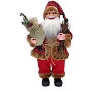 YouXiaor Santa Claus Sitting Santa Claus Figure Bag 35cm Realistic Santa Toy Beautiful Interesting Cute Traditional Santa Claus Figure for Table, Desk, Fireplace, Anterior