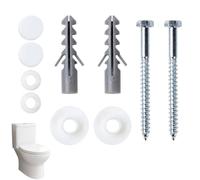 YouXunGS 10pcs Toilet Seat Fixing Kit, M6x70mm Bidet Anchor Bolts Set with White Caps, Washers Wall Plugs, Toilet Pan Floor Fixing Hardware Attachment