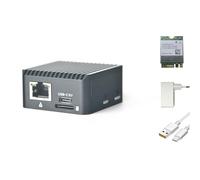 Youyeetoo FriendlyElec NanoPi Zero2 Small GbE Computer Router - 1/2 GB RAM - with eMMC Socket, RJ45 GbE, RK3528A, Hidden WiFi Antenna (2GB RAM + 32GB EMMC, Power Supply and WiFi Module)