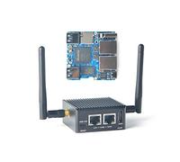 youyeetoo NanoPi R5C Mini Router with Metal Case, RK3568 Development Board, 4GB LPDDR4X 32GB eMMC, 0.8TOPS NPU, Support OpenWrt Docker, Two Ethernet Ports, M.2, HDMI 2.0 (with M.2 Wi-Fi Module)