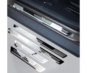 YOUYIFFF 4pcs Stainless Steel Auto Threshold Kick Plates for Ford Transit Connect 2014-2023,Pedal Non-Slip Anti Scratch Scuff Guard Car Decoration Accessory