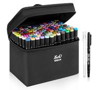 Youyijia 100 Colors Marker Pens Colouring Pens Twin Tips Permanent Marker Set Art Pens Oily Alcohol Graphic Markers for Adults Drawing Sketching Manga Colouring Books Kids Doodle Pens (Black)