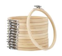 Youyijia 12PCS 6Inch Embroidery Hoops Round Bamboo Cirocle Embroidery Circle Frame Hoop Set Cross Stitch Sewing Flower Ring Cross Stitch Hoop Ring for Home Cross Stitch Art Handcraft Sewing
