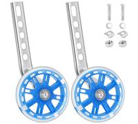 Youyijia 2 Pack Cycling Training Wheels Mute Flash Kids Bike Stabilisers Support Wheels for 12 14 16 18 20 Inch Bicycle Blue