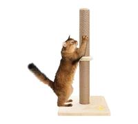 Youyijia 2-Tier Cat Scratching Post 30X30X62CM Vertical Full Scratcher Sisal Cat Tree with Carpet Covered Heavy Base Natural Sisal Cats Activity Center Vertial Tree for Kittens and Adult Cats (Beige)