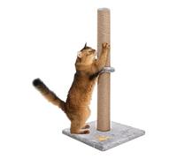 Youyijia 2-Tier Cat Scratching Post 30X30X62CM Vertical Full Scratcher Sisal Cat Tree with Carpet Covered Heavy Base Natural Sisal Cats Activity Center Vertial Tree for Kittens and Adult Cats (Gray)