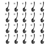Youyijia 20 Pcs Double Coat Hook Cast Iron Double Hat & Coat Hooks Classic Antique Industrial Style Iron Hanger