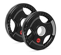 Youyijia 2PCS Olympic Weight Plates Heavy-Duty Cast Iron with Waterproof Rubber Coating Weight Plates for Strength Training and Muscle Development 5kg Weight Plate 2’’ Opening and Tri-Grips