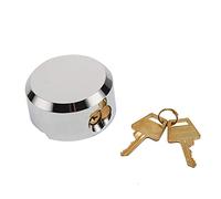 Youyijia 2PCS Shackleless Padlock Sliver Heavy Van Lock Round Concealed with 2 Keys Hardened Steel Duty Chrome Plated Security Door for Replacing a Variety of Locks, Silver With Keys