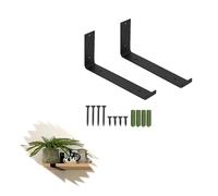 Youyijia 2pcs Shelf Brackets Heavy Duty Scaffold Board Shelf Brackets Black Right Angle Wall Mounted Vintage Shelving with Matching Screw and Anchors(4.5 x 9 inch)