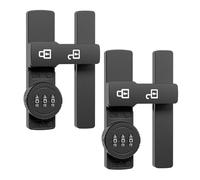 Youyijia 3-Digit Combination Barn Door Latch, 180° Keyless Adhesive & Screw Flip Lock for Cabinet, Gate, Shed, Bedroom, Closet, Sliding Door Lock Easy to Install (Black-2pcs)