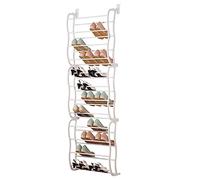 Youyijia 36 Pairs Over the Door Hanging Shoe Rack Adjustable Shelf Over the Door Organiser 12 Tiers Holder Space Saving Shoe Organize Shoe Shelf White